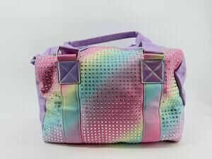 Miss Gwen’s OMG Accessories Rainbow Rhinestone Studded Satchel Handbag